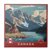 Poster de viagens Personalizado do Monograma Canad