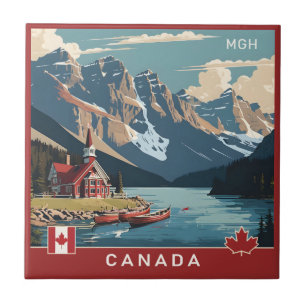 Poster de viagens Personalizado do Monograma Canad