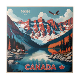 Poster de viagens Personalizado do Monograma Canad