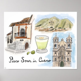 Poster de viagens: Pisco Sour em Cusco, Peru