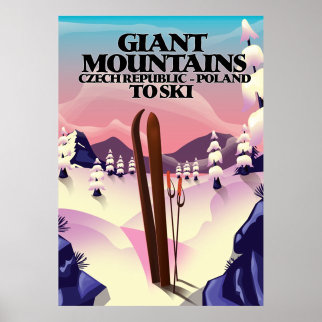 Poster de viagens Polônia das Montanhas Gigantes. (Frente)