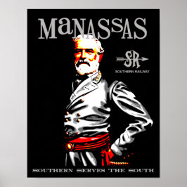 Poster de viagens Retro de Manassas Virginia