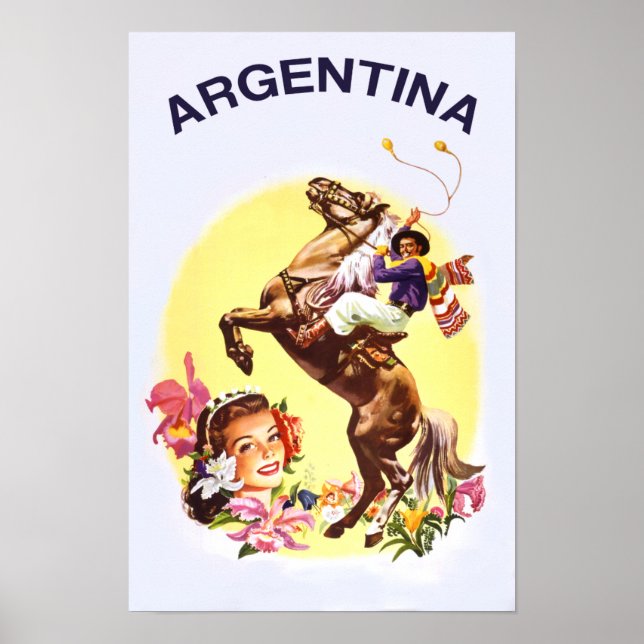Poster de viagens retrô para a Argentina (Frente)