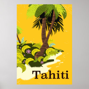 Poster de viagens Retro Tahiti