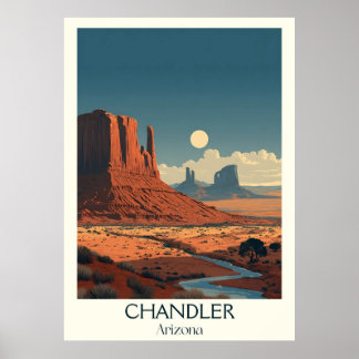 Poster de viagens RetroArizona do Chandler | Verme