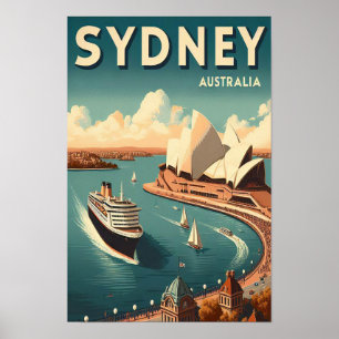 Poster de viagens Retroativo Sydney Austrália