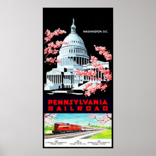 Poster de viagens Retroativo Washington DC