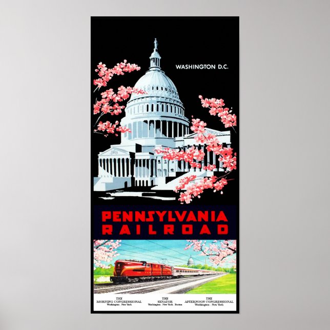 Poster de viagens Retroativo Washington DC (Frente)
