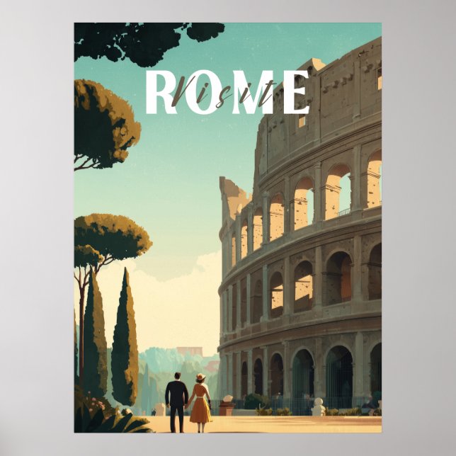 Poster de viagens Roma - Arte Colosseum Wall (Frente)