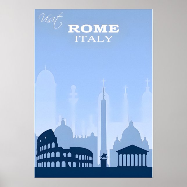Poster de viagens Roma-Itália (Frente)