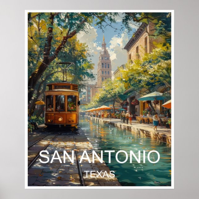 Poster de viagens San Antonio Texas (Frente)