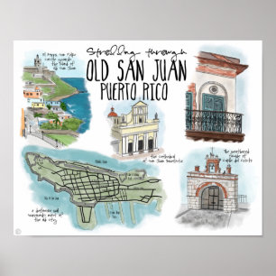 Poster de viagens: San Juan velho dando uma volta