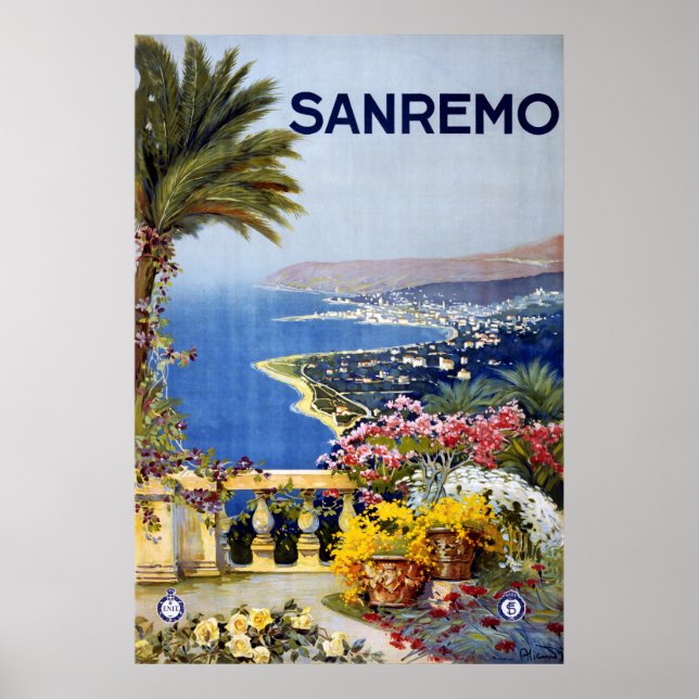 Poster de viagens Sanremo Itália (Frente)