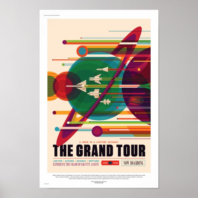 POSTER DE VIAGENS Sci Fi Futuro da NASA - Grande T (Frente)
