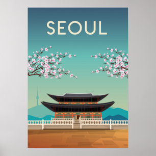 Poster de viagens Seul Coreia