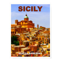 Poster de viagens Sicily Piazza Armerina