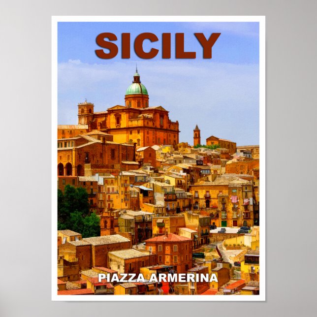 Poster de viagens Sicily Piazza Armerina (Frente)