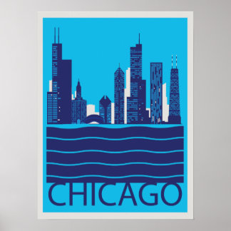 Poster de viagens Skyline Chicago