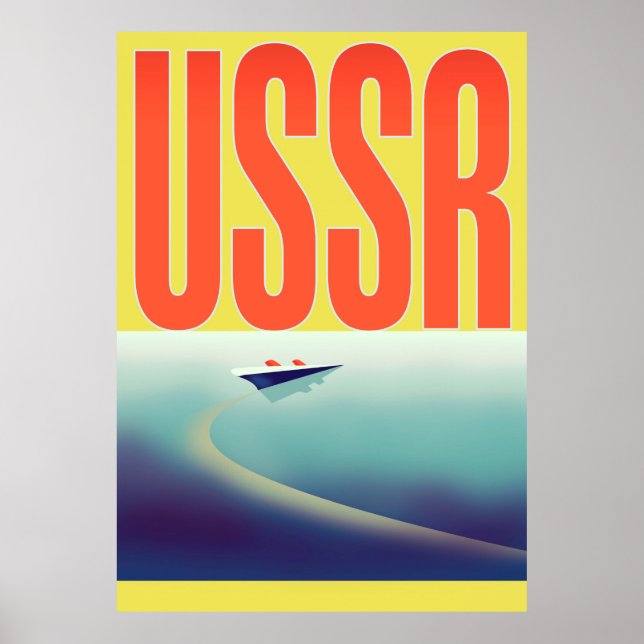 POSTER DE VIAGENS soviético USSR (Frente)