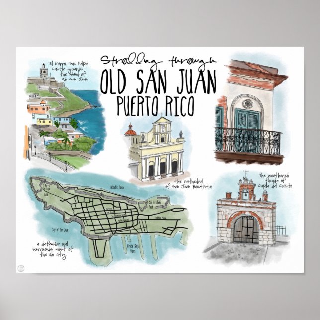 Poster de viagens: Stroll Old San Juan Porto Rico (Frente)