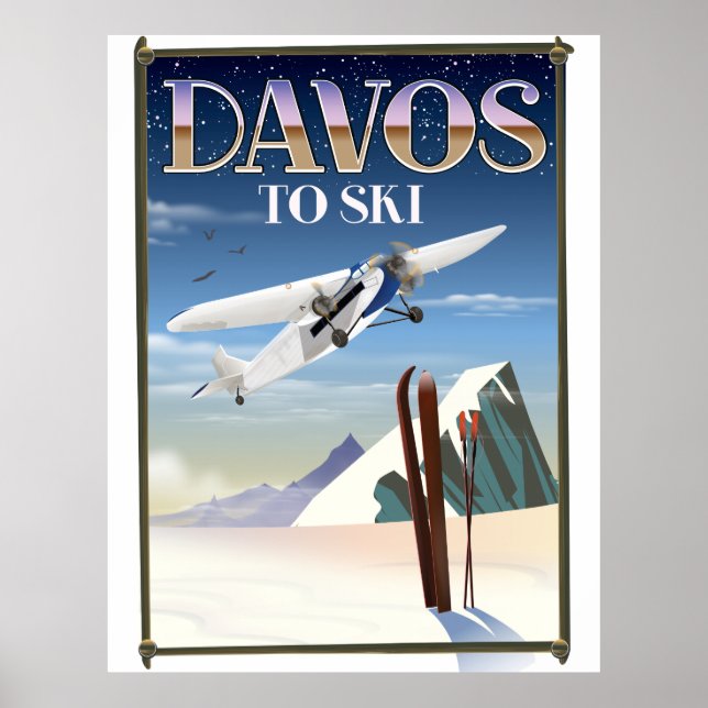 Poster de viagens Suiça Davos (Frente)