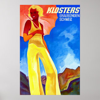 Poster de viagens suíço Vintage