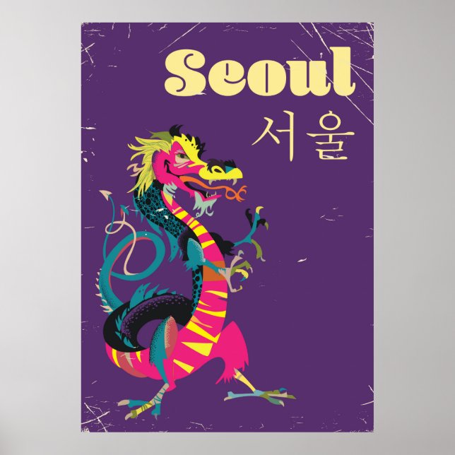 Poster de viagens sul-coreano Seul (Frente)