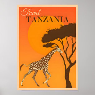 Poster de viagens Tanzânia-África