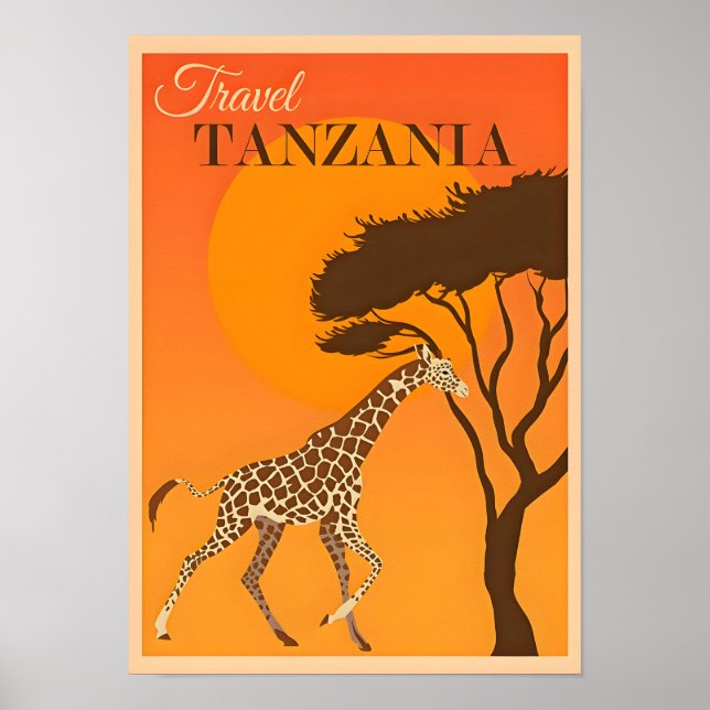 Poster de viagens Tanzânia-África (Frente)
