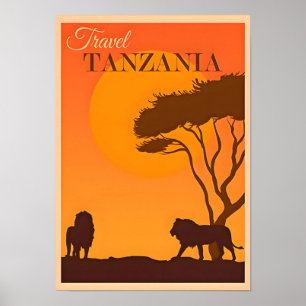 Poster de viagens Tanzânia-África