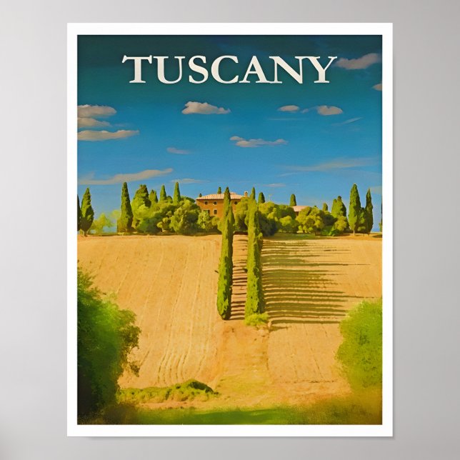 Poster de viagens Toscana-Itália (Frente)