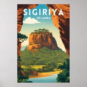 Poster de viagens tradicional Sigiriya