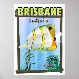 poster de viagens tropical da Austrália de Brisba