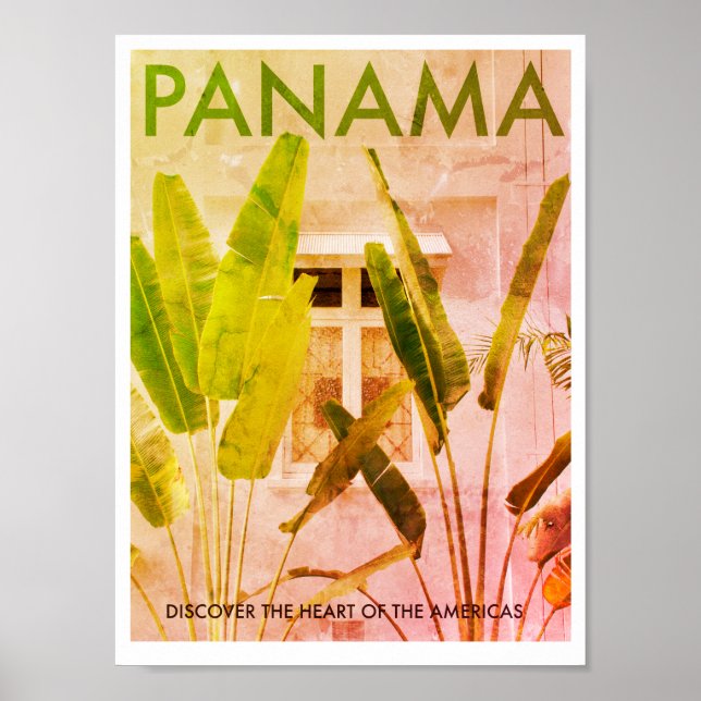 Poster de viagens tropical do Panamá Vintage (Frente)