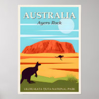 Poster de viagens Uluru-Kata da Austrália