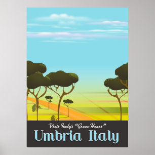 poster de viagens Umbria Itália