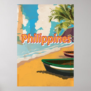 Poster de viagens velho clássico de Filipinas