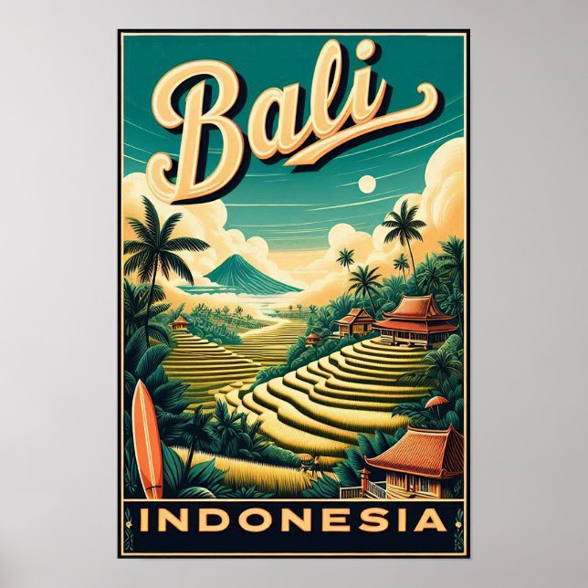Poster de viagens Vintage Bali (Frente)