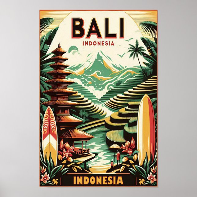 Poster de viagens Vintage Bali (Frente)