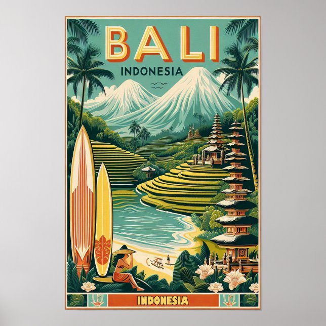 Poster de viagens Vintage Bali (Frente)