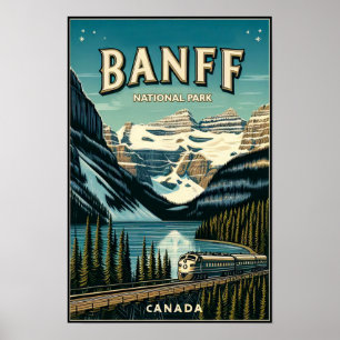 Poster de viagens Vintage Banff National Park Cana
