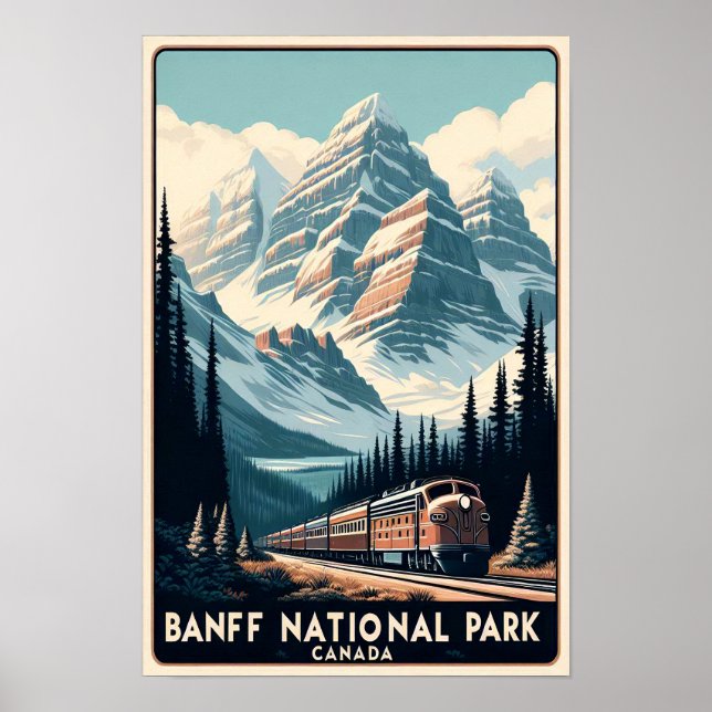 Poster de viagens Vintage Banff National Park Cana (Frente)