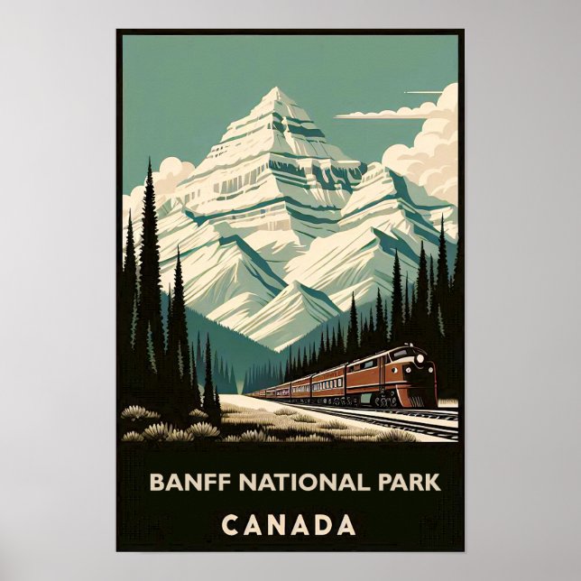 Poster de viagens Vintage Banff National Park Cana (Frente)