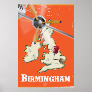 Poster de viagens Vintage Birmingham