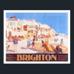 Poster de viagens Vintage Brighton<br><div class="desc">Linda imagem de reprodução de alta resolução, restaurada digitalmente, de uma virada antiga do poster de viagens do século para Brighton, Inglaterra. Os ingleses estão desfrutando dos prazeres da costa de Brighton há mais de 250 anos. Foi em 1750 que a cidade litorânea, a apenas 60 milhas ao sul de...</div>