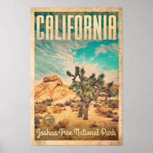 Poster de viagens Vintage California Joshua Tree