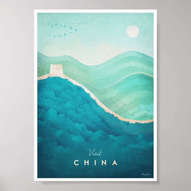 Poster de viagens Vintage China (Frente)
