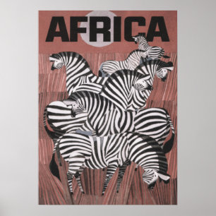Poster de Viagens vintage da África, Arte de Pared