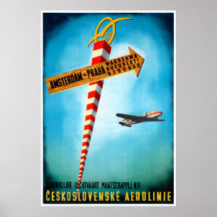 Poster de Viagens vintage da Checoslováquia Resta