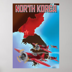 Poster de Viagens vintage da Coreia do Norte.